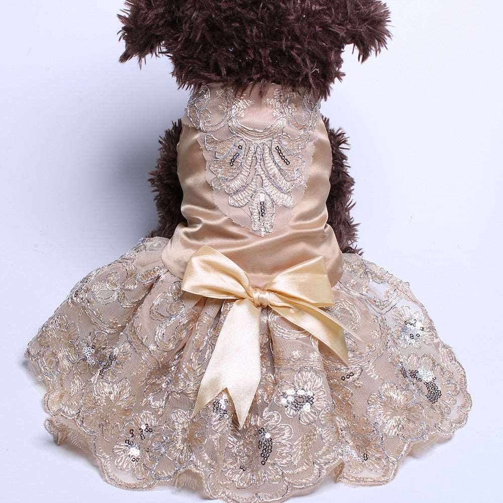 Satin Floral Dog Dress