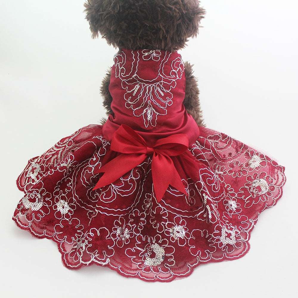 Satin Floral Dog Dress