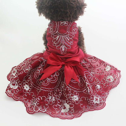 Satin Floral Dog Dress