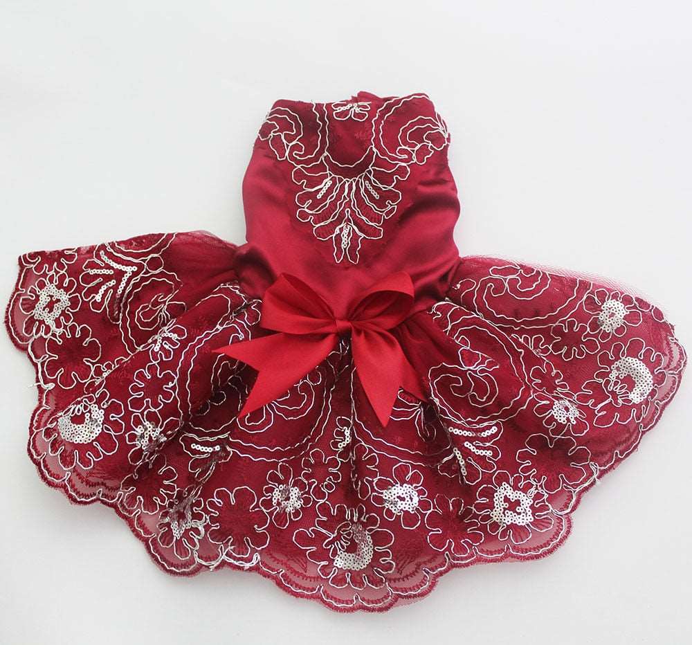 Satin Floral Dog Dress