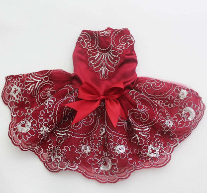 Satin Floral Dog Dress